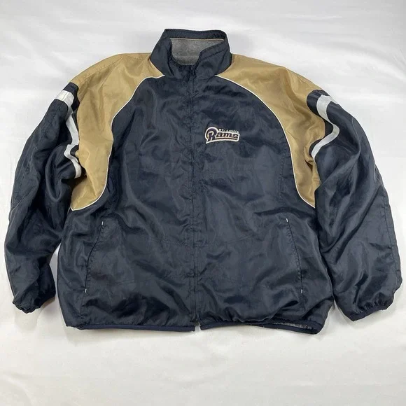 NFL St. Louis Rams Mens Reversible Stadium Jacket Vintage Blue/Gold Size: Large - Picture 1 of 16
